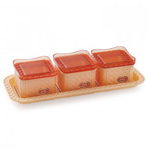 Cello Royale Dry Fruit Set - 3 Containers + 1 Tray