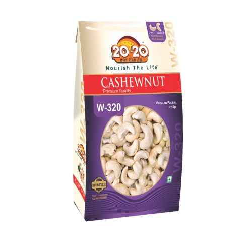 20-20 Dry Fruits Cashew W-320, 250GM