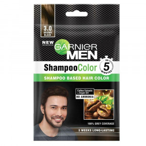 Garnier Men Shampoo Based Hair Color, Brown Black (3.0)