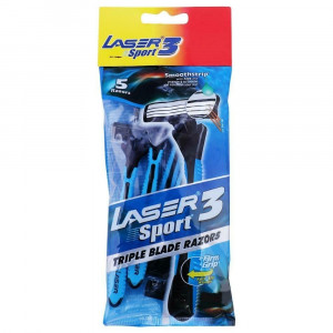 Laser Sport 3 Manual Shaving Razor 3 Blades 5 Pcs