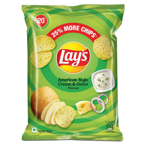 Lays Potato Chips - American Style Cream and Onion Flavour 52GM