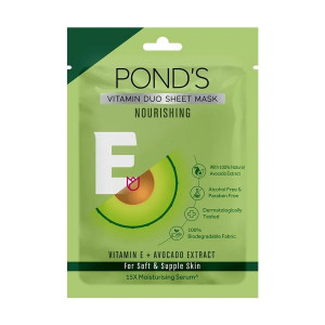 Ponds Vitamin Duo Sheet Mask - Nourishing, Vitamin E + Avocado Extract 25ML