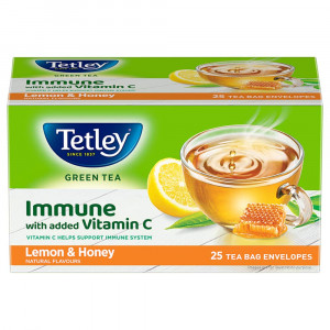 Tetley Lemon & Honey Flavored Green Tea - 25N