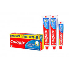 Colgate Strong Teeth Dental Cream Toothpaste 2x200GM + 1x100GM