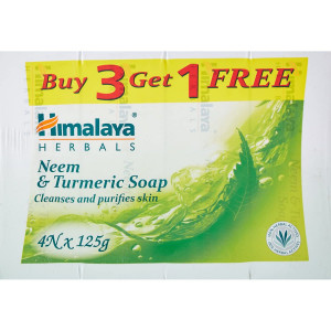 Himalaya Neem & Turmeric Soap 4x125GM (Buy 3 Get 1 Free)
