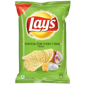 Lays Potato Chips - American Style Cream and Onion Flavour 130GM