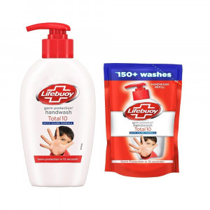 Lifebuoy Total 10 Handwash 190ML With Refill Pouch 185ML Free