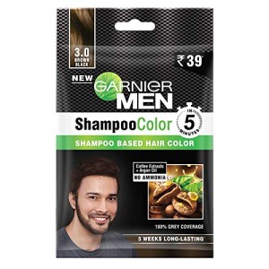 Garnier Men Hair Color Shampoo Brown Black 3