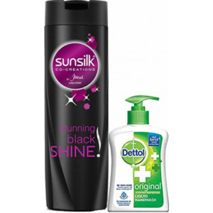 Sunsilk Black Shine Shampoo 360 Ml + Dettol Handwash 375 Ml (Combo)