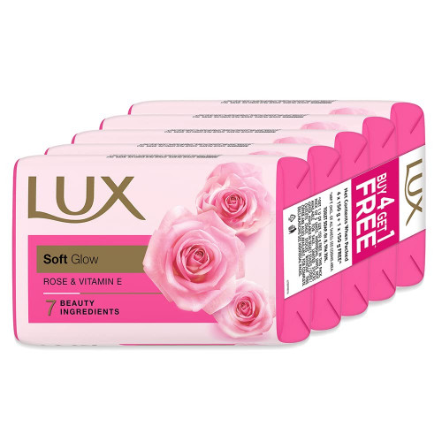 LUX Soft Glow Bath Soap 5x100GM (Buy 4 Get 1 Free)
