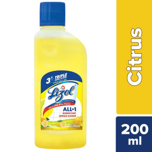 Lizol Disinfectant Surface & Floor Cleaner Liquid Citrus 200ML